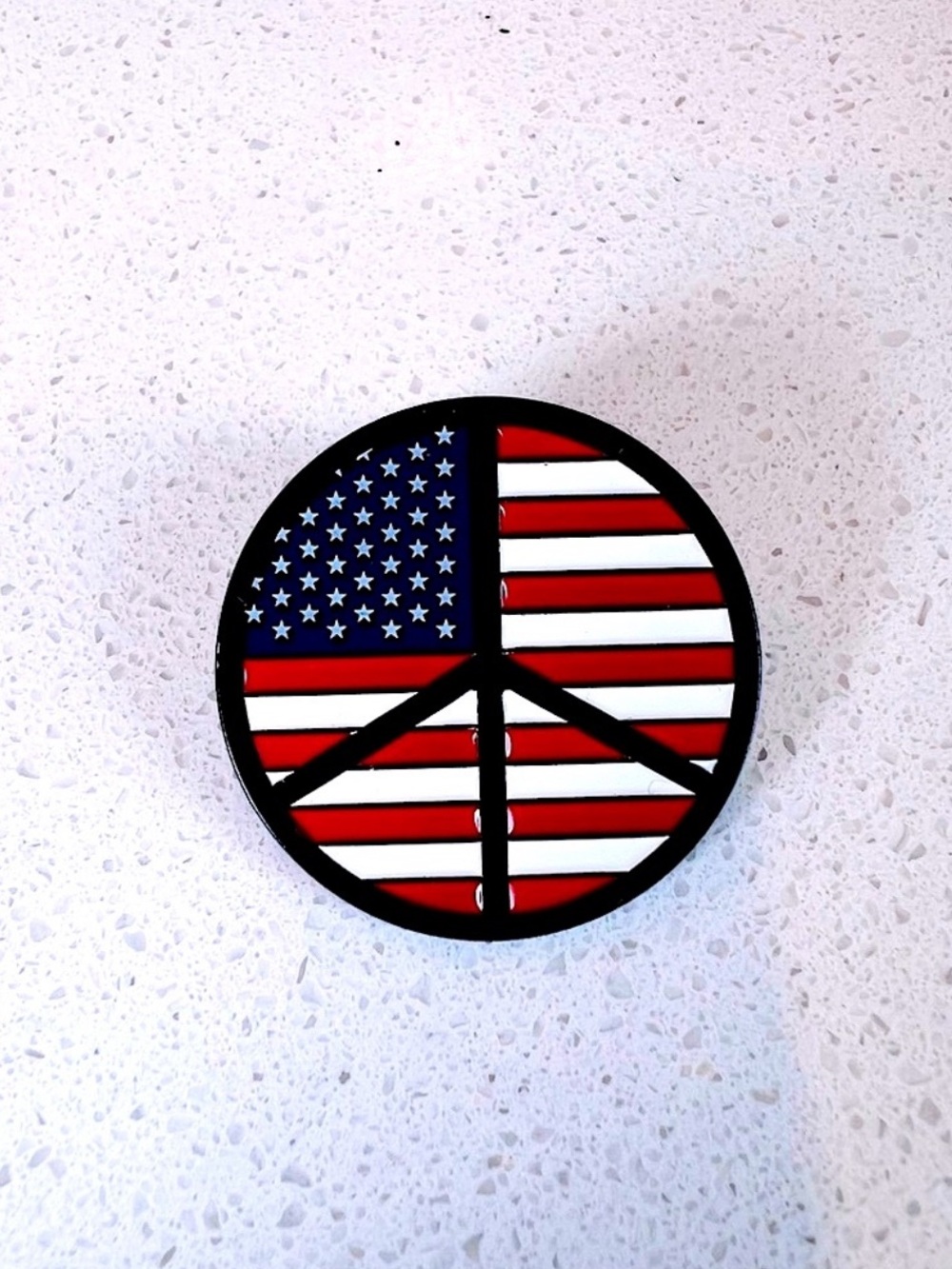 Woodstock USA Flag Peace Sign Enamel Pin Bethel Woods NWT Americana Brooch - Picture 13 of 16